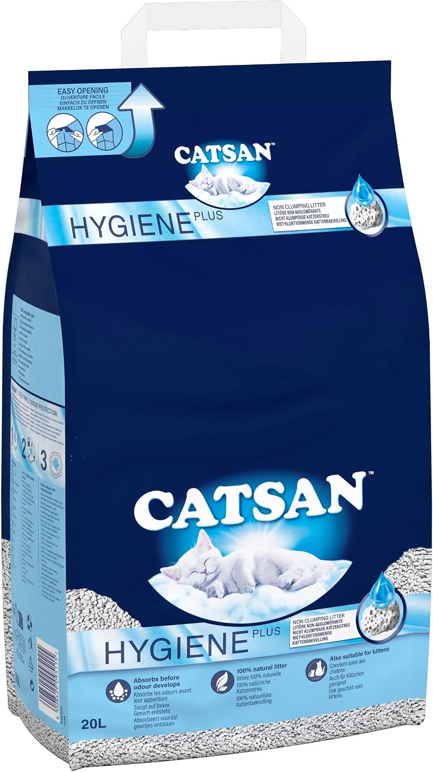 Catsan Hygiene Plus Cat Litter White, 20L  | Rosh Posh Ltd