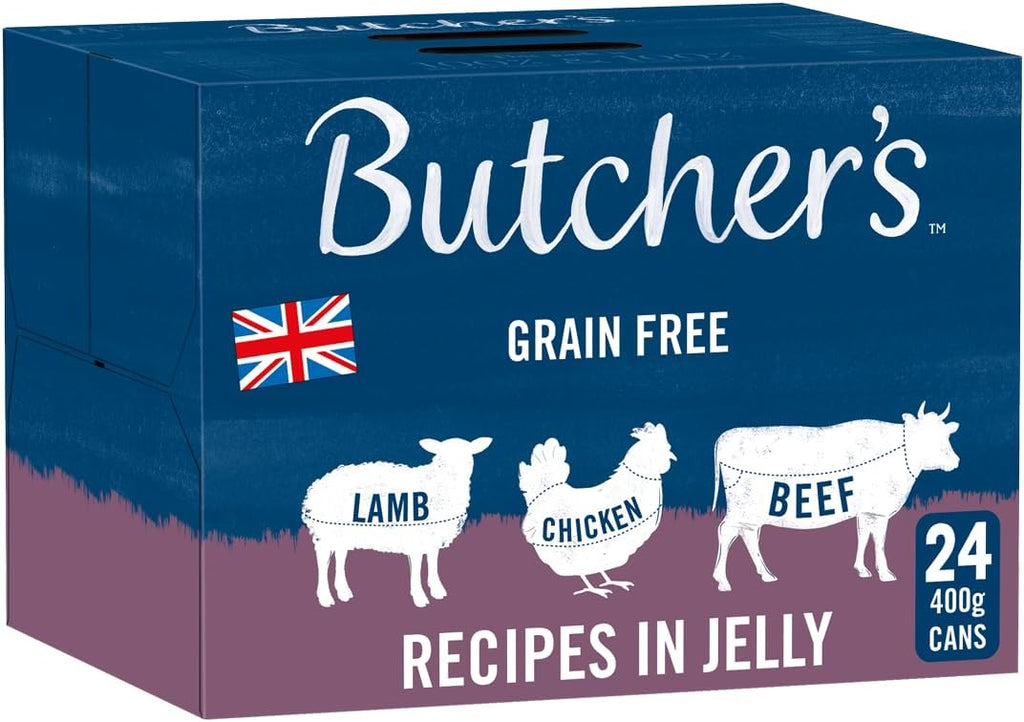 Butcher's Complete Wet Can Adult Dog Food Recipes in Jelly Pack 24x400g rosh posh ltd