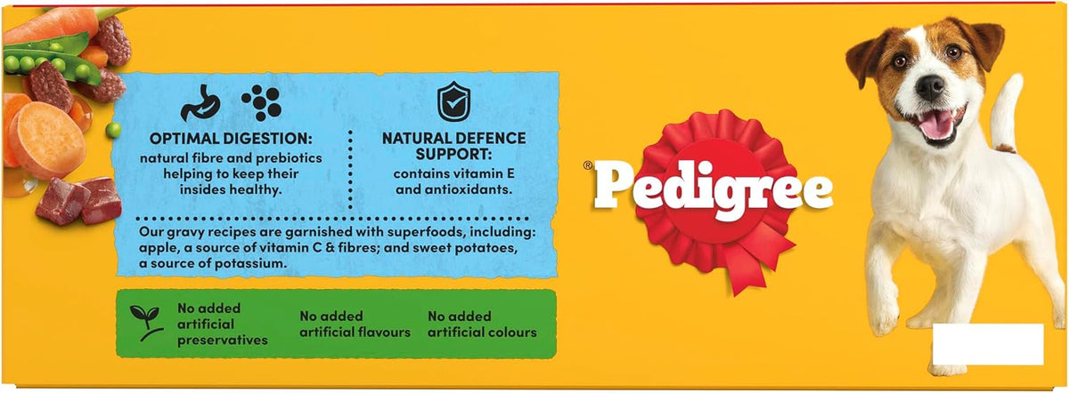 Pedigree Adult Dog Wet Food Pouch Mixed Selection in Gravy, 40x100g Rosh PoshLTD