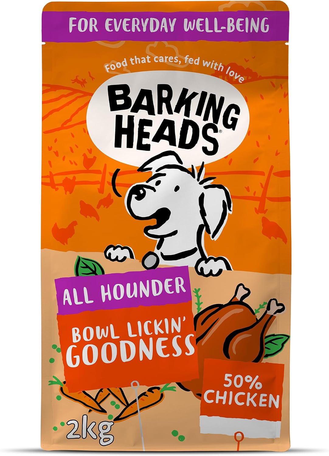 Barking Heads Dry Adult Dog Food 2kg - Chicken -Rosh Posh LTD