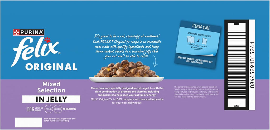 Cat Food – 40 × 85g  ### Product Description  FELIX Original Senior  Rosh Posh LTD