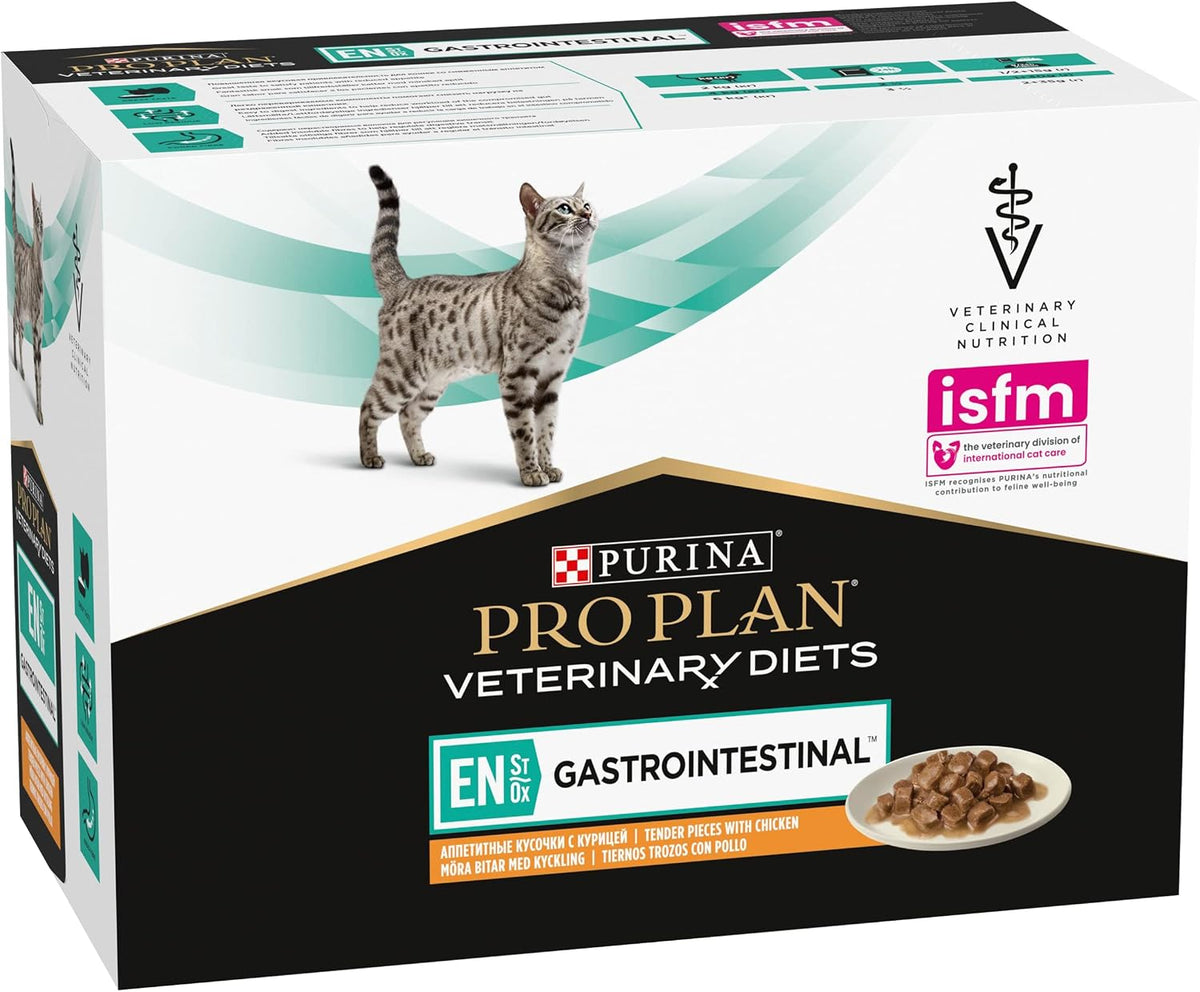 PRO PLAN VETERINARY DIETS EN Gastrointestinal Chicken Wet Cat Food 10x85g Rosh Posh LTD