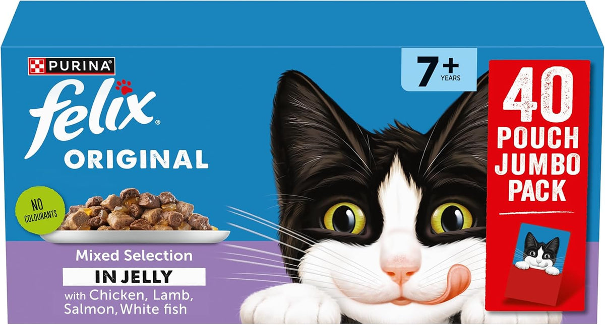 Cat Food – 40 × 85g  ### Product Description  FELIX Original Senior  Rosh Posh LTD
