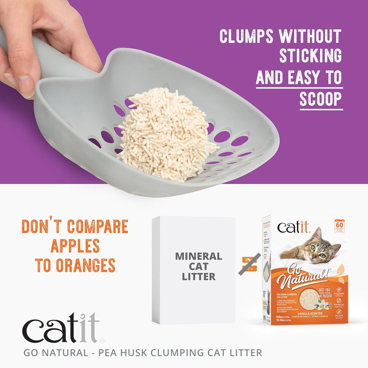Catit Go Natural Vanilla Scented Pea Husk Clumping Cat Litter,  Rosh Posh LTD