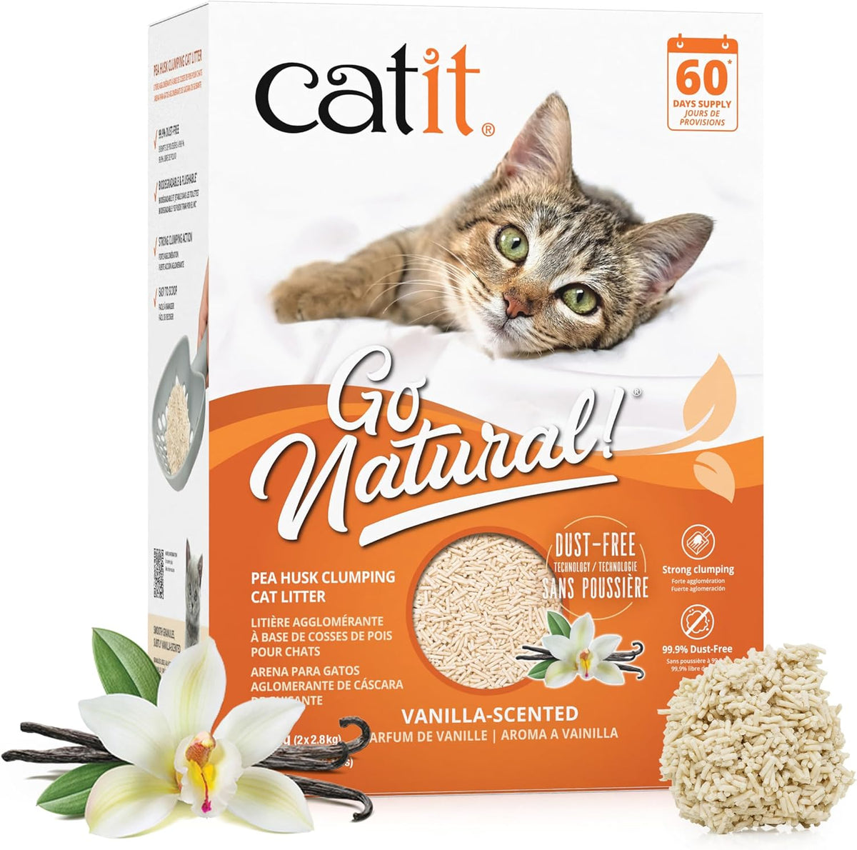Catit Go Natural Vanilla Scented Pea Husk Clumping Cat Litter,  Rosh Posh LTD