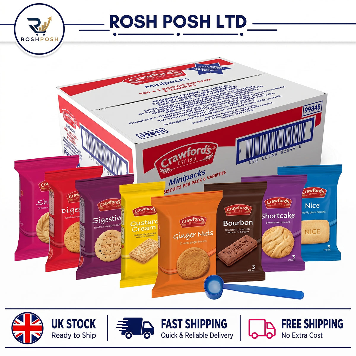 Crawford's Assorted Mini Biscuit Packs 100 | Rosh Posh Ltd