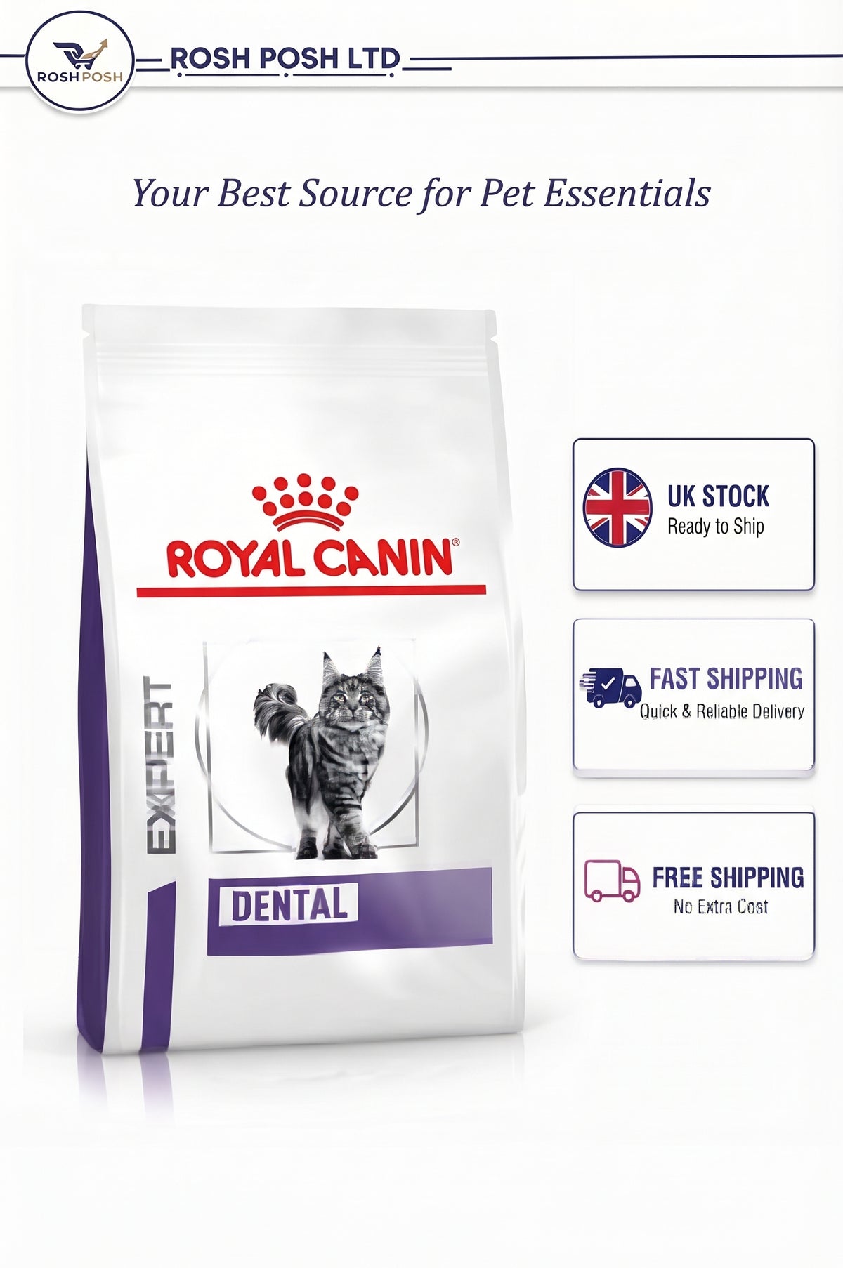 ROYAL CANIN Veterinary Diet Dry Cat Food Dental 3 Kg Rosh Posh LTD