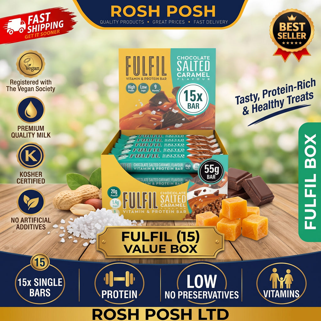 FULFIL Chocolate Salted Caramel Protein Bars 15 × 55g | Rosh Posh Ltd