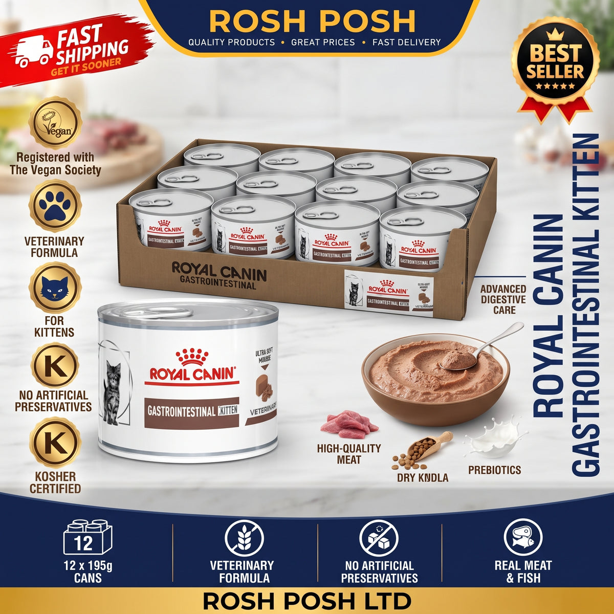 ROYAL CANIN Gastrointestinal Kitten Wet Rosh Posh LTD