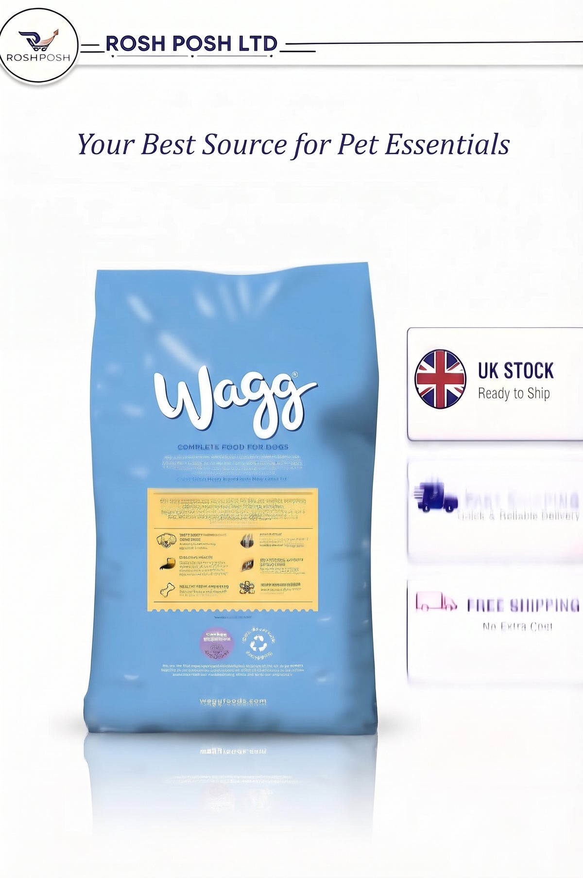 Wagg Meaty Goodness Complete Dry Adult Dog Food Chicken 12kg Rosh Posh LTD