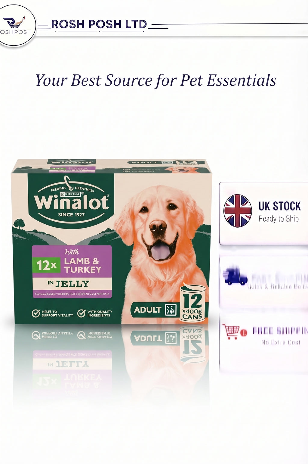 WINALOT Classics Mixed in Jelly Turkey & Lamb Wet Dog Food Cans 12x400gRosh Posh LTD