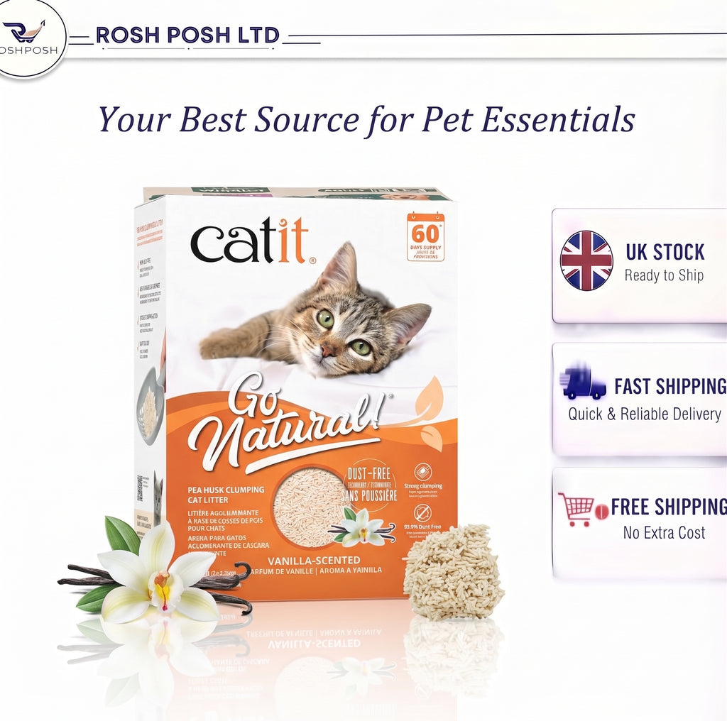 Catit Go Natural Vanilla Scented Pea Husk Clumping Cat Litter,  Rosh Posh LTD