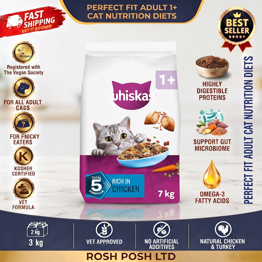 Adult 1+ Dry Cat Food Chicken 7 kgRosh Posh LTD