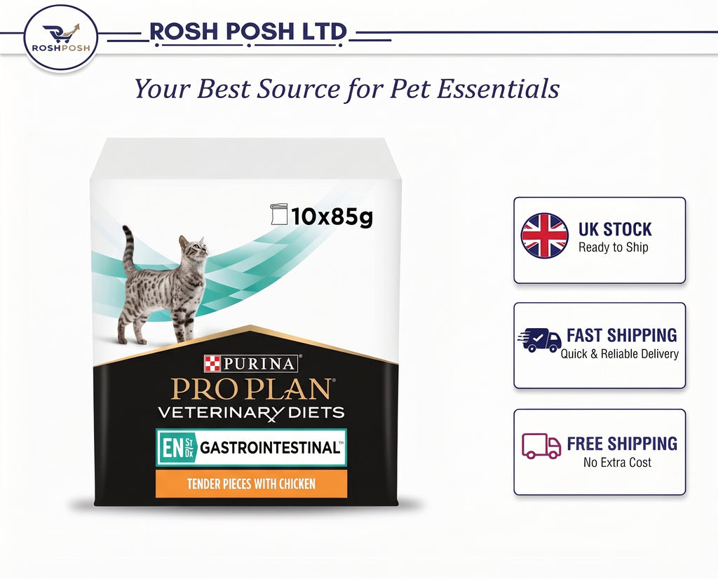 PRO PLAN VETERINARY DIETS EN Gastrointestinal Chicken Wet Cat Food 10x85g Rosh Posh LTD