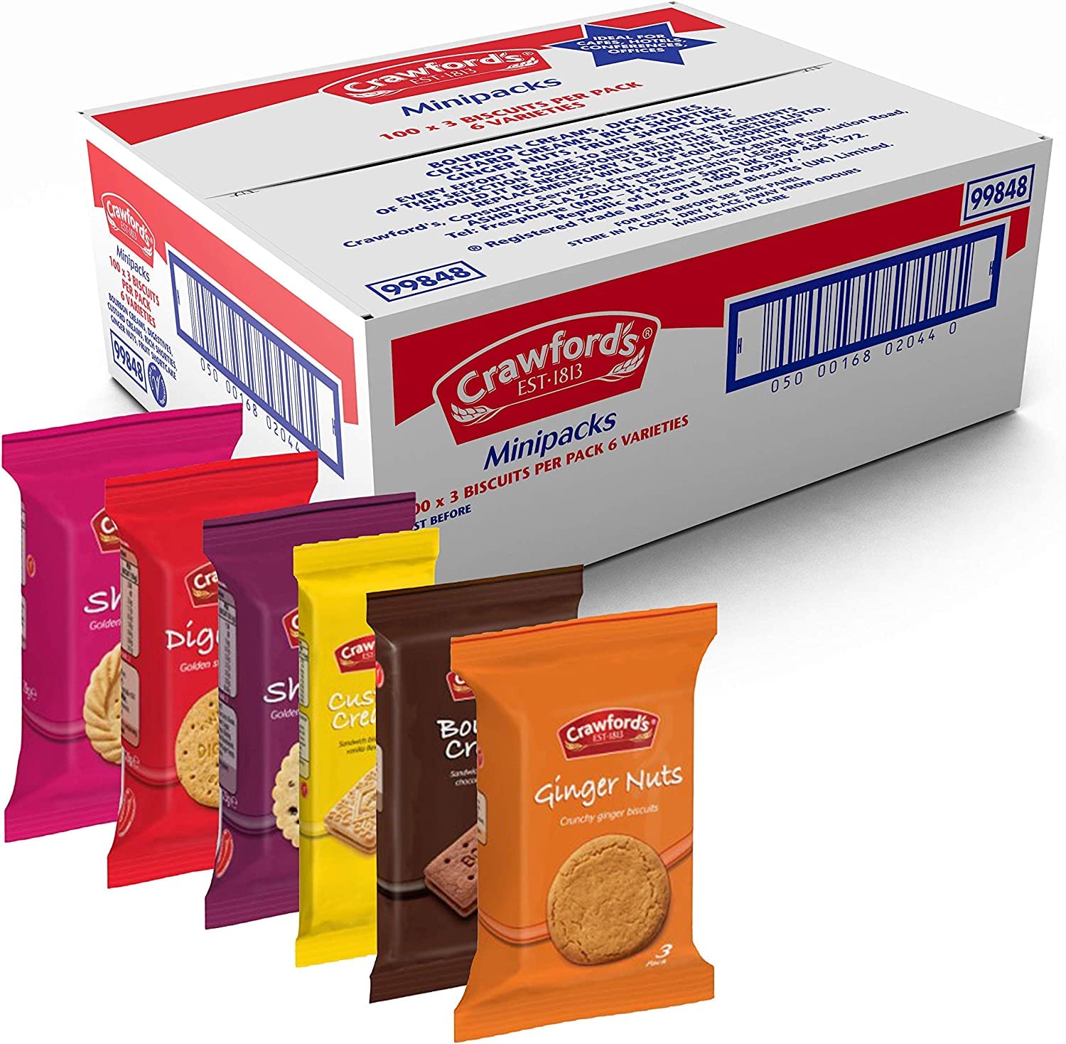 Crawford's Assorted Mini Biscuit Packs (Pack of 100)