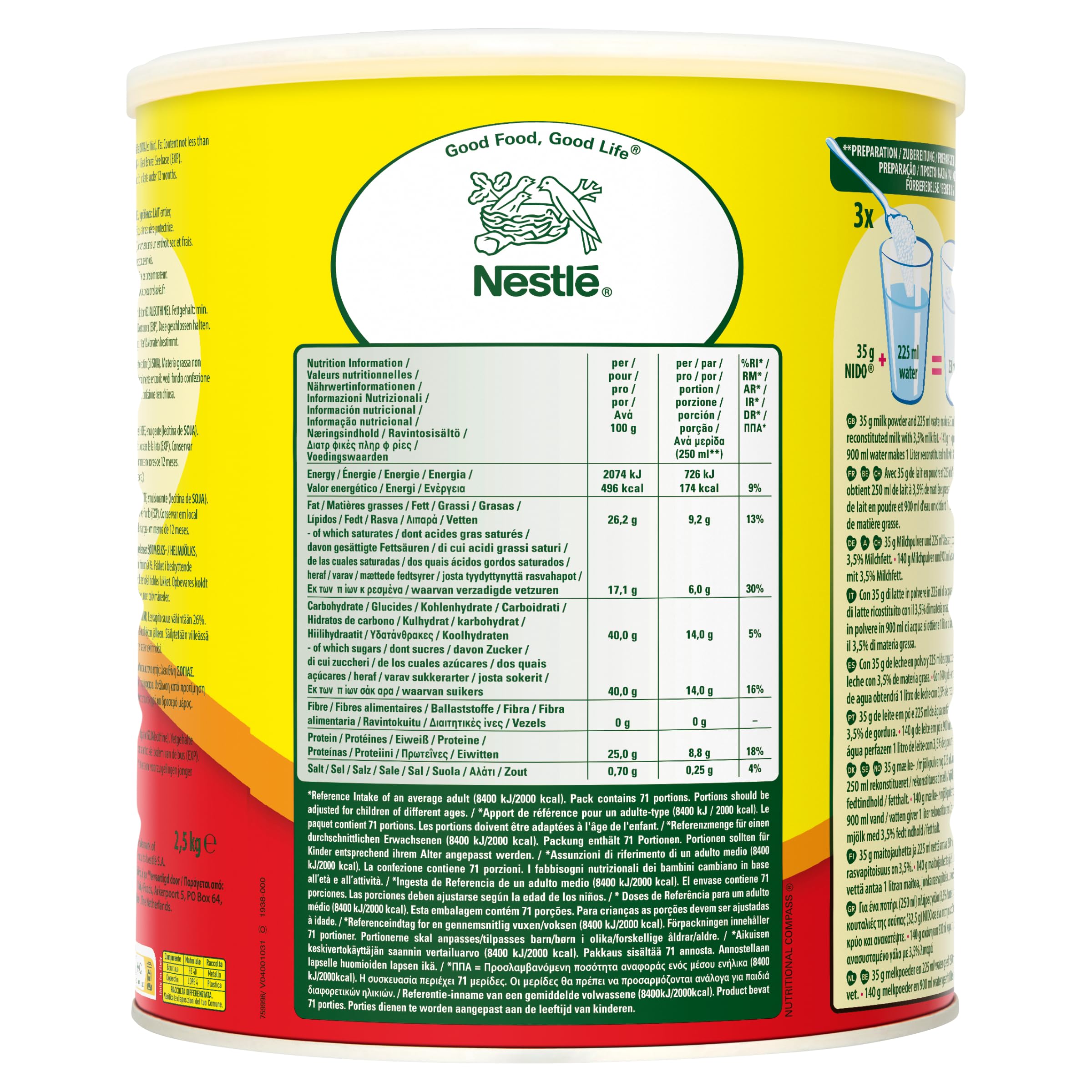 Nido Milk Powder 2.5kg | Pack of 1
