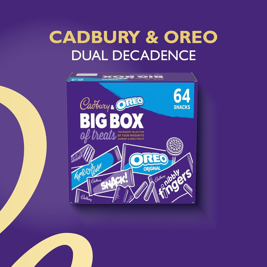 Cadbury & OREO Big Box of Treats, 64 Assorted Chocolates 1618 g (Pack of 1)