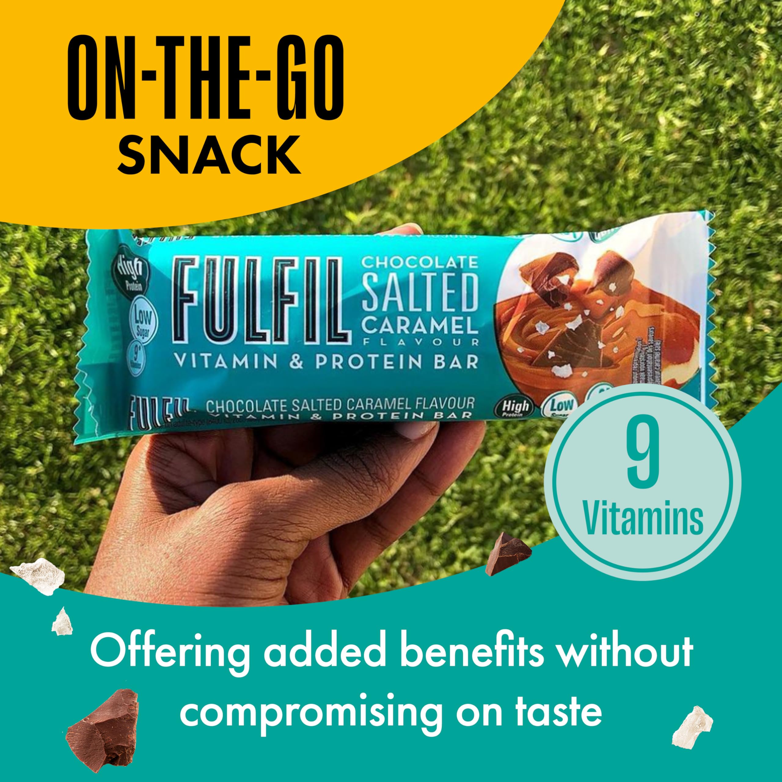 FULFIL Vitamin and Protein Bars, Chocolate Salted Caramel Flavour, 15 x 55g