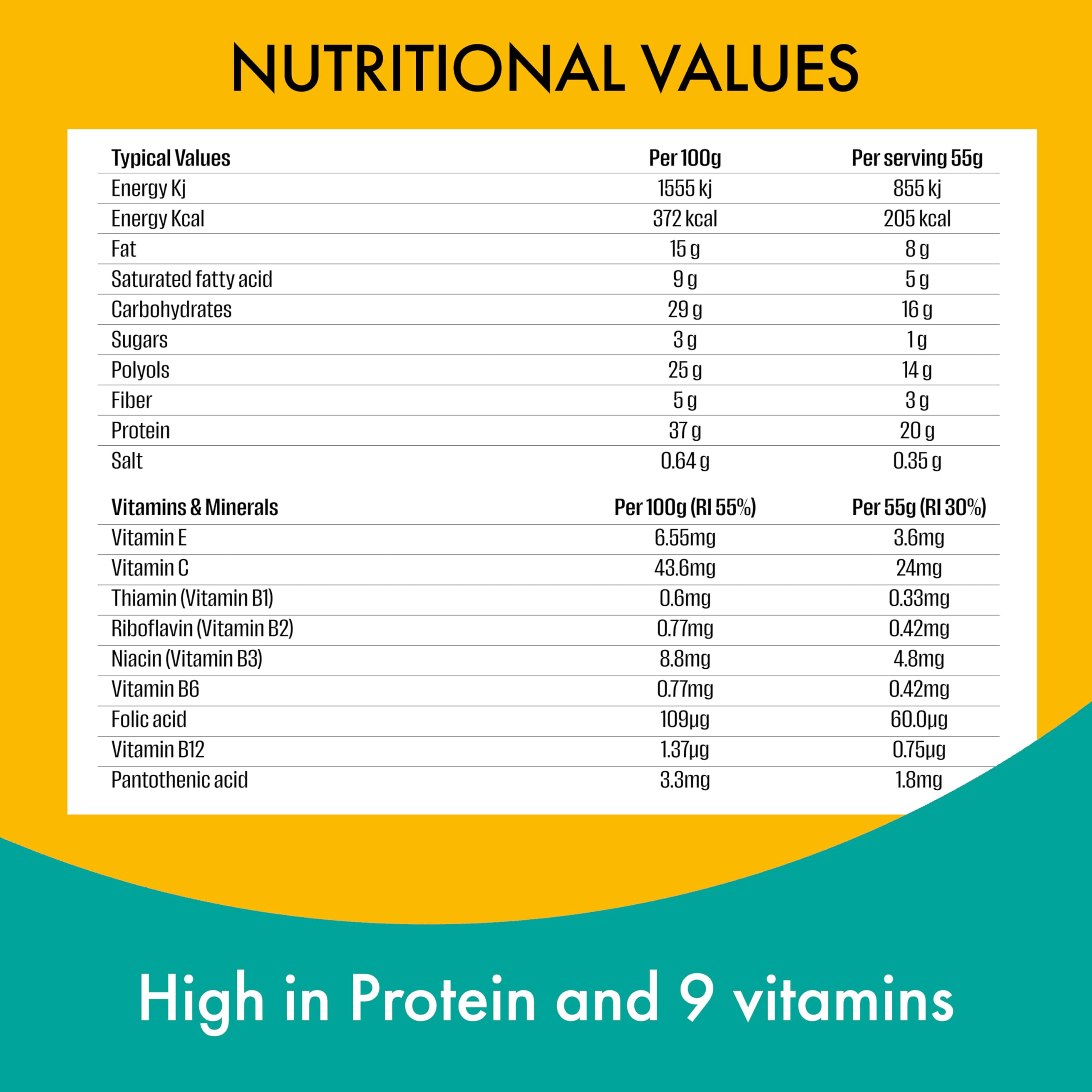 FULFIL Vitamin and Protein Bars, Chocolate Salted Caramel Flavour, 15 x 55g