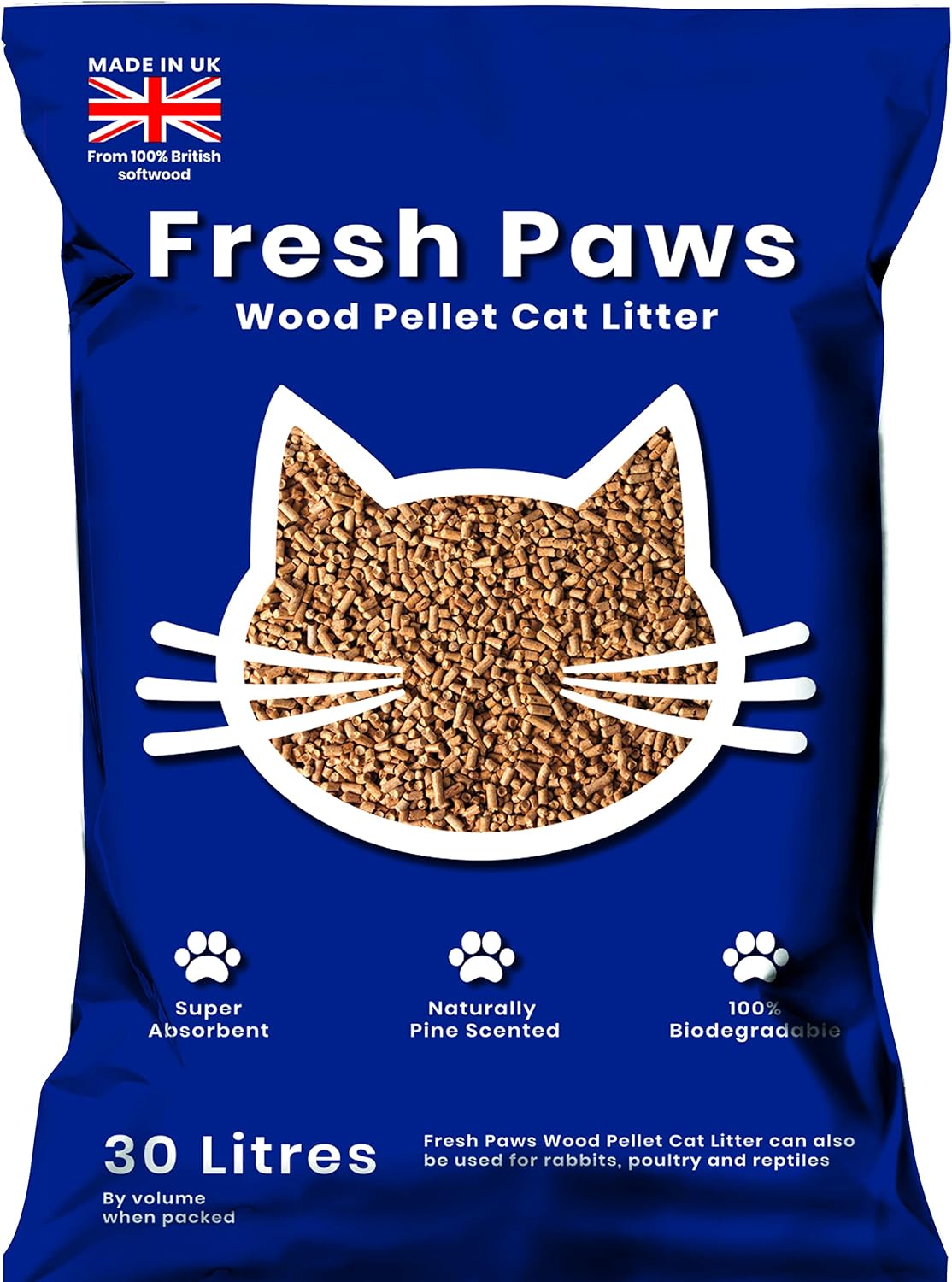 Fresh Paws Premium Wood Pellet Cat Litter, 30 L Rosh PoshLTD